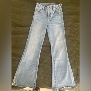 American Eagle Super High Rise Flare Jeans 000 Short